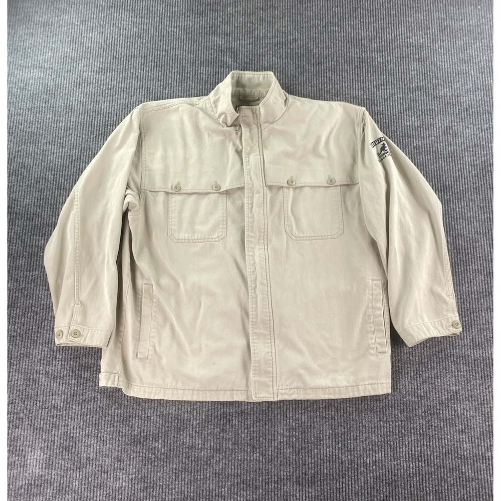 Vintage Kangol Jacket Mens XXL Beige Canvas Original Streetwear Hip Hop Designer